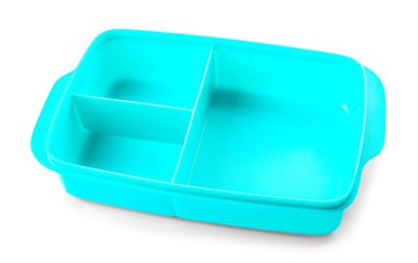 Beyaz arkaplanda boş okul beslenme çantası