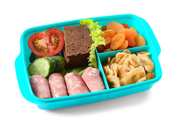Lunchbox Tasty Food White Background — Stock Photo, Image