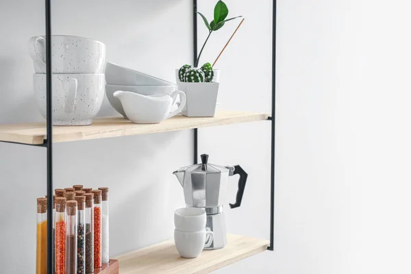 Modern Shelf Wall Kitchen — Stock Photo, Image