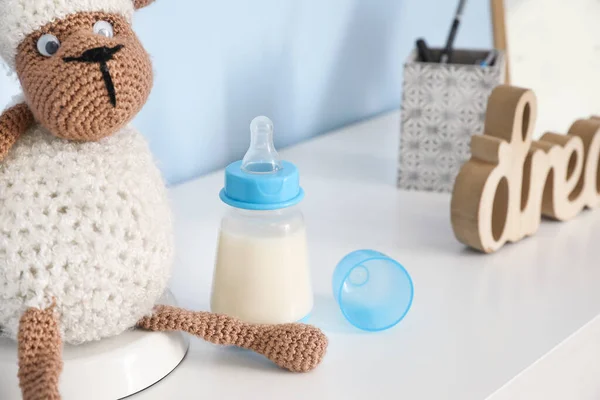 Bottle Milk Baby Toy Shelf — Stock Photo, Image
