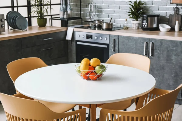 Plate Fruits Table Kitchen — Stock Photo, Image