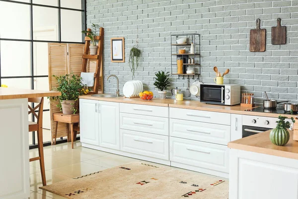 Elegante Interior Cocina Moderna — Foto de Stock