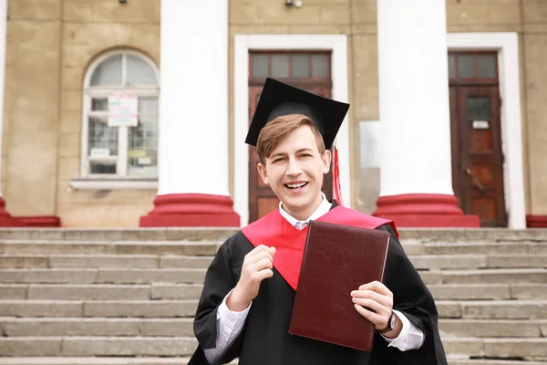 Portrait Male Graduating Student Outdoors — Stock Photo, Image