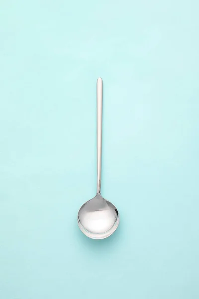 Clean Spoon Color Background — Stock Photo, Image