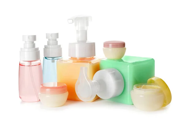 Přírodní Kosmetické Výrobky Bílém Pozadí — Stock fotografie
