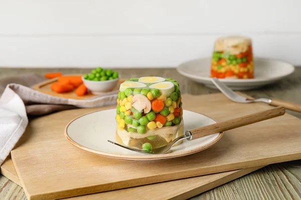 Plate Tasty Aspic Table — Stock Photo, Image