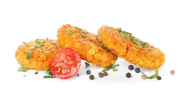 Tasty Lentil Cutlets White Background — Stock Photo, Image