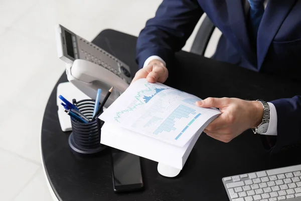 Young Man Working Office Closeup — Stock Photo, Image