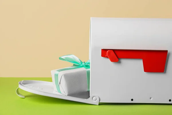 Mail Box Gift Color Background — Stock Photo, Image