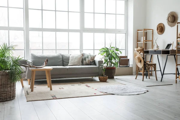 Stylish Interior Living Room Comfortable Sofa — Stock Photo, Image