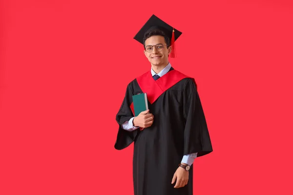 Mężczyzna Absolwent Student Tle Kolor — Zdjęcie stockowe