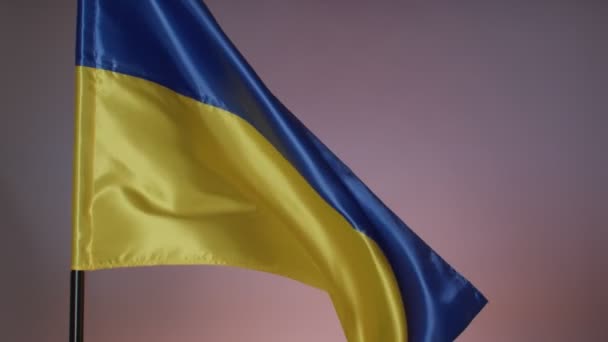 Viftande Flagga Ukraina Färg Bakgrund — Stockvideo