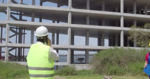 Costruttore Ingegnere Cantiere — Video Stock