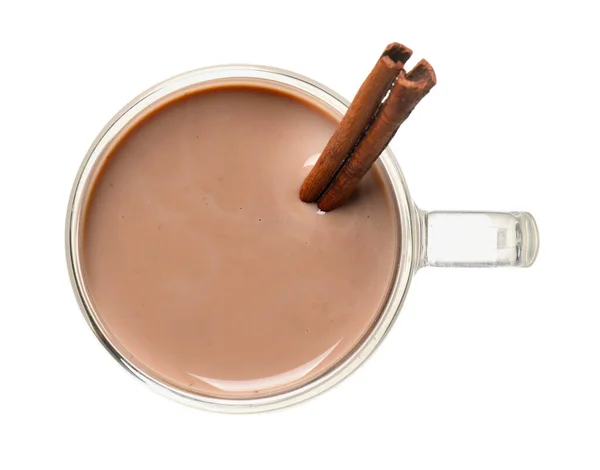 Tazza Bevanda Cacao Sfondo Bianco — Foto Stock