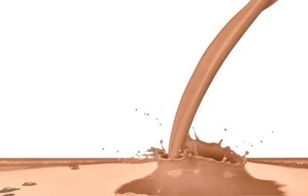 Pouring Cocoa Drink White Background — Stock Photo, Image