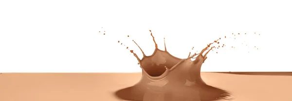 Splash Băutură Cacao Fundal Alb — Fotografie, imagine de stoc