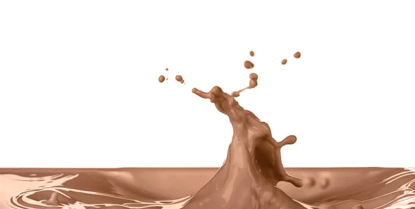 Splash Van Cacao Drank Witte Achtergrond — Stockfoto
