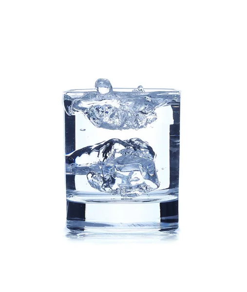 Glass Water Splash White Background — Stock Photo, Image