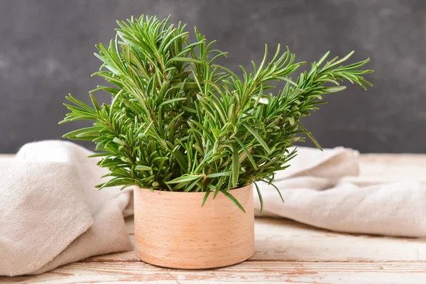 Box Fresh Rosemary Dark Background — Stock Photo, Image