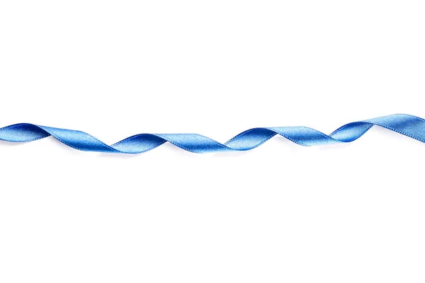 Beautiful Blue Ribbon White Background — Stock Photo, Image