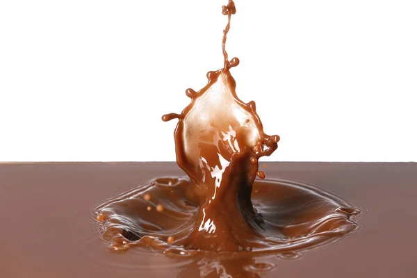 Splash Hot Chocolate White Background — Stock Photo, Image