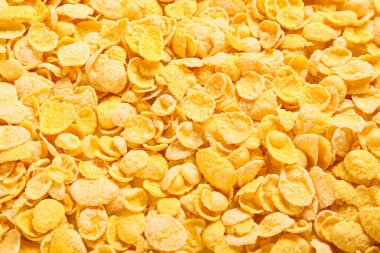 Arkaplan olarak lezzetli mısır gevrekleri, yakın plan