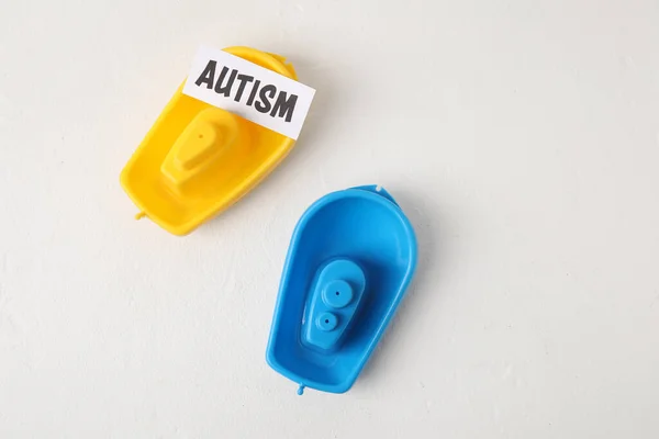 Toys Word Autism White Background — Stock Photo, Image