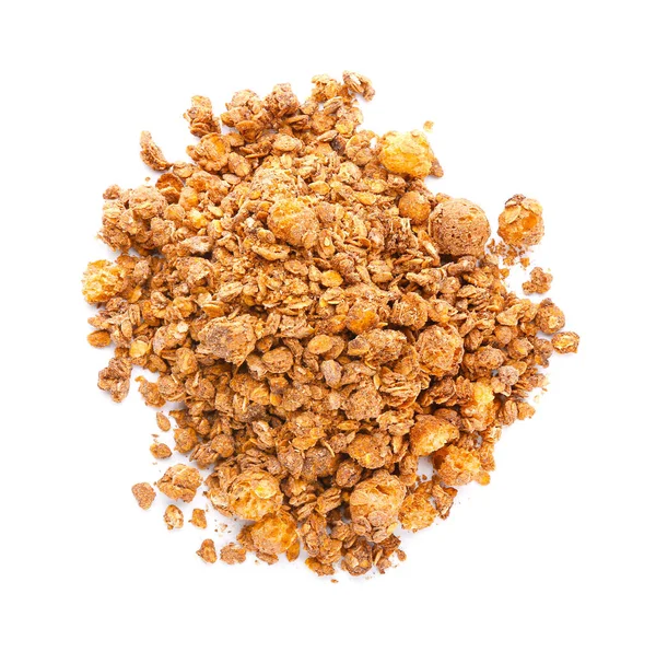 Heap Tasty Granola White Background — Stock Photo, Image