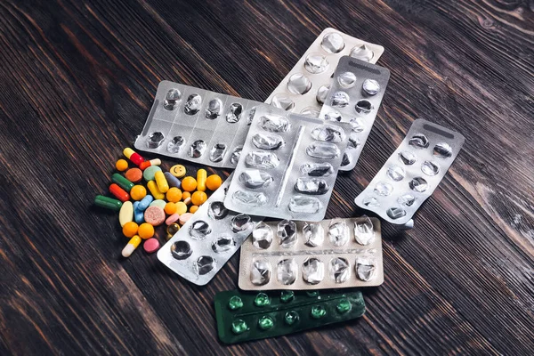 Sok Különböző Tabletták Háttér — Stock Fotó