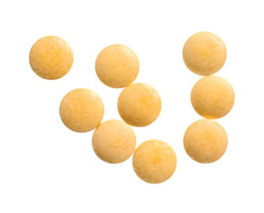 Beyaz arkaplanda renk hapları