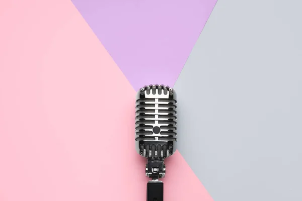 Retro Microphone Color Background — Stock Photo, Image