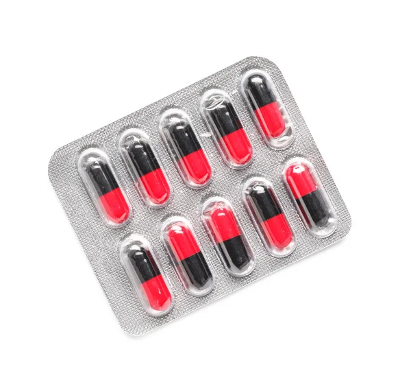 Blister Pack Pills White Background — Stock Photo, Image