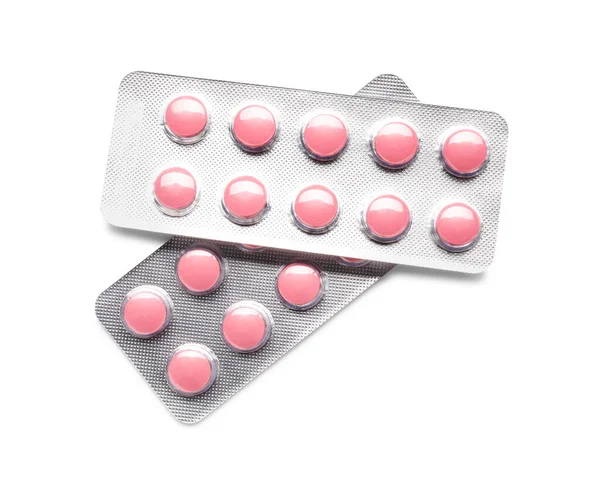 Blister Packs Pills White Background — Stock Photo, Image