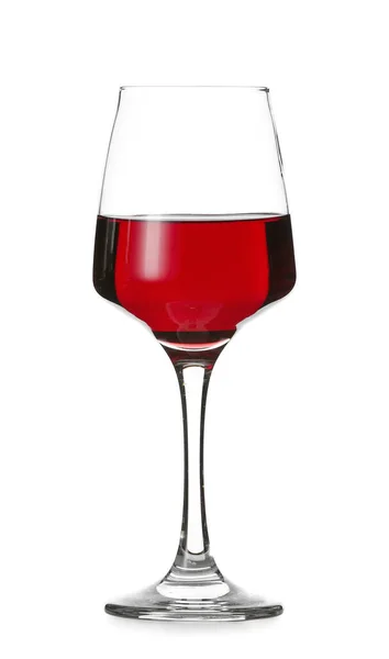 Glas Rött Vin Vit Bakgrund — Stockfoto