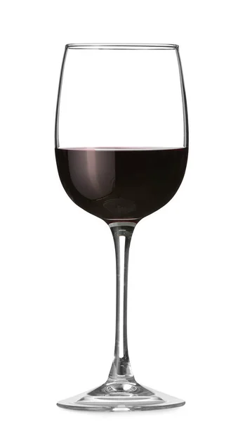 Glas Rotwein Auf Weißem Hintergrund — Stockfoto