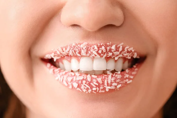 Hermosa Joven Con Maquillaje Creativo Primer Plano — Foto de Stock