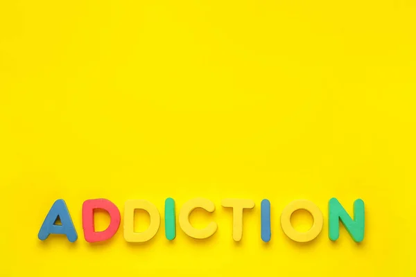 Word Addiction Sur Fond Couleur — Photo