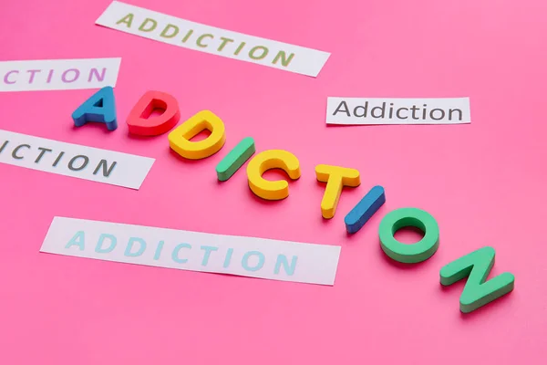 Ord Addiction Färg Bakgrund — Stockfoto