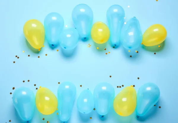 Uroczysta Kompozycja Balonami Tle Koloru — Zdjęcie stockowe