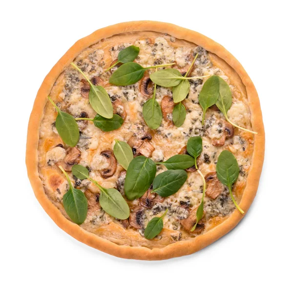 Delicious Vegetarian Pizza White Background — Stock Photo, Image