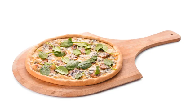 Delicious Vegetarian Pizza White Background — Stock Photo, Image