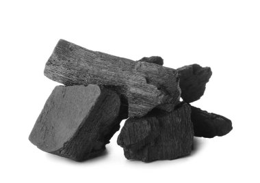 Beyaz arkaplanda karakalem kömürü