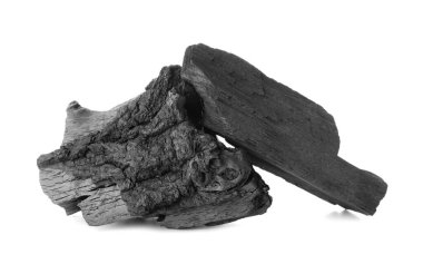 Beyaz arkaplanda karakalem kömürü