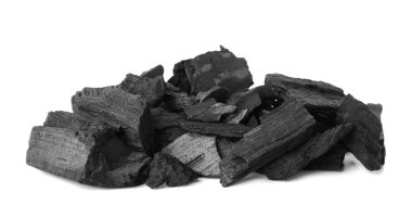 Beyaz arkaplanda karakalem kömürü