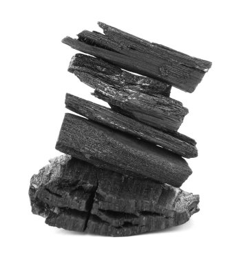 Beyaz arkaplanda karakalem kömürü