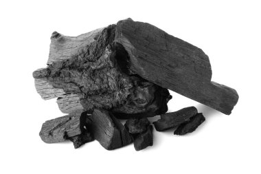 Beyaz arkaplanda karakalem kömürü