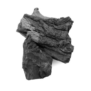 Beyaz arkaplanda karakalem kömürü