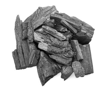 Beyaz arkaplanda karakalem kömürü