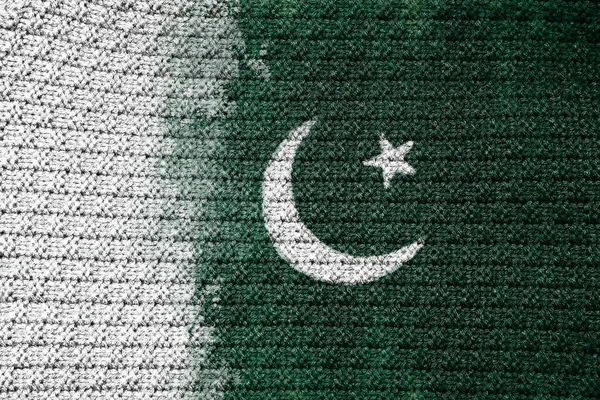 Pákistánská Národní Vlajka Tažená Tkaninu — Stock fotografie