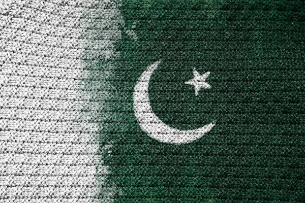 Pakistans Flagga Ritad Tyg — Stockfoto